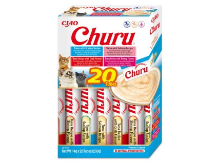 Inaba Cat Churu Multipack Tuniak a Morske plody 4 varianty 20ks 280g