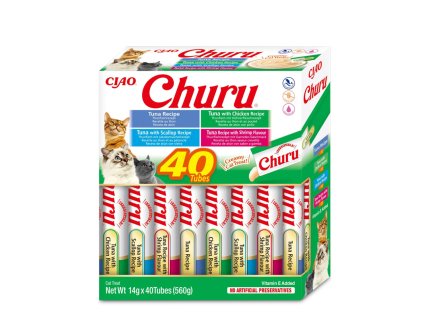 Inaba Cat Churu Multipack Tuniak a morske plody 4 varianty 40ks 560g