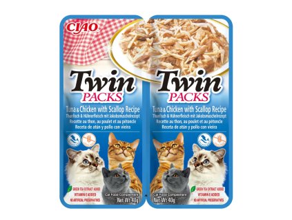 Inaba Cat Twin packs tuniak a hrebenatka 80g