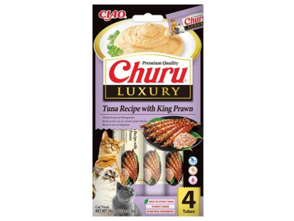 Inaba Cat Luxury Churu tuniak a krevety 4ks