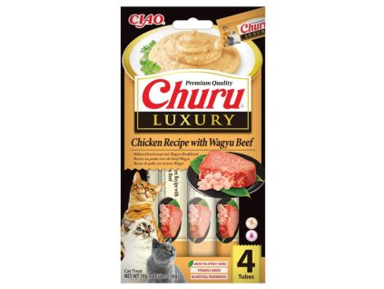 Inaba Cat Luxury Churu kuracie a wagyu hovadzie 4ks